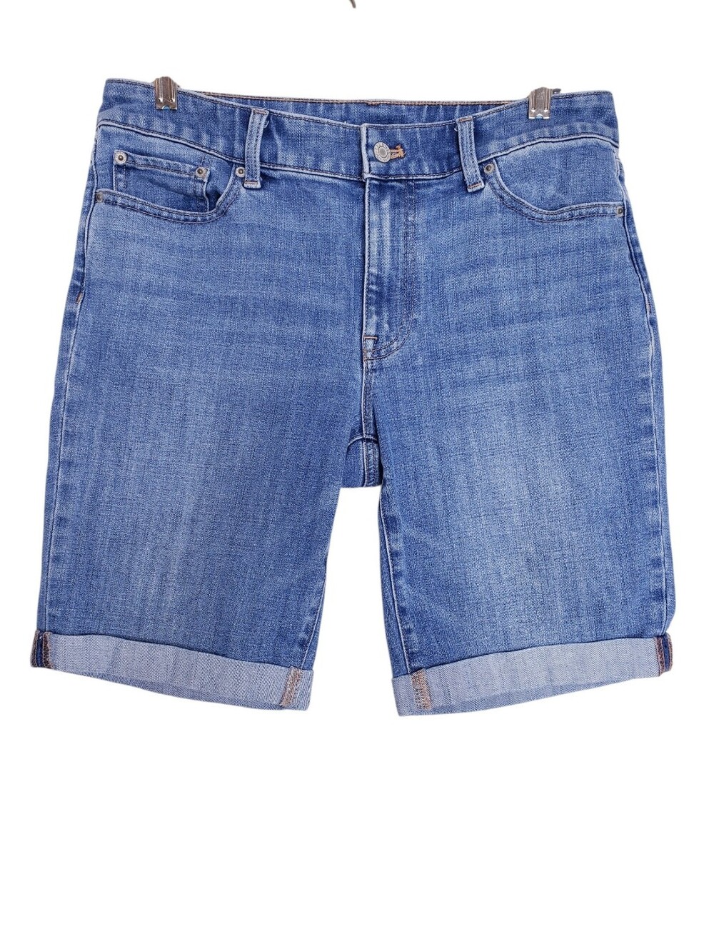 Talbots Flawless Girlfriend Short Stretch Cuffed Denim Jean Shorts Womens Size 6 - Picture 10 of 10